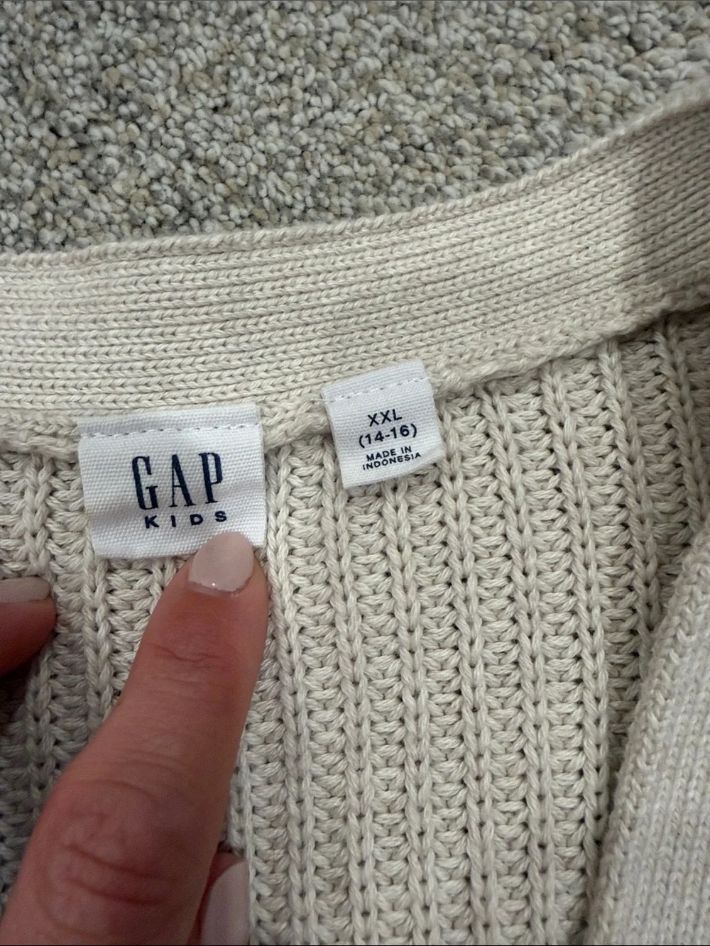 GAP Neutral Cream Button-Front Knit Cardigan